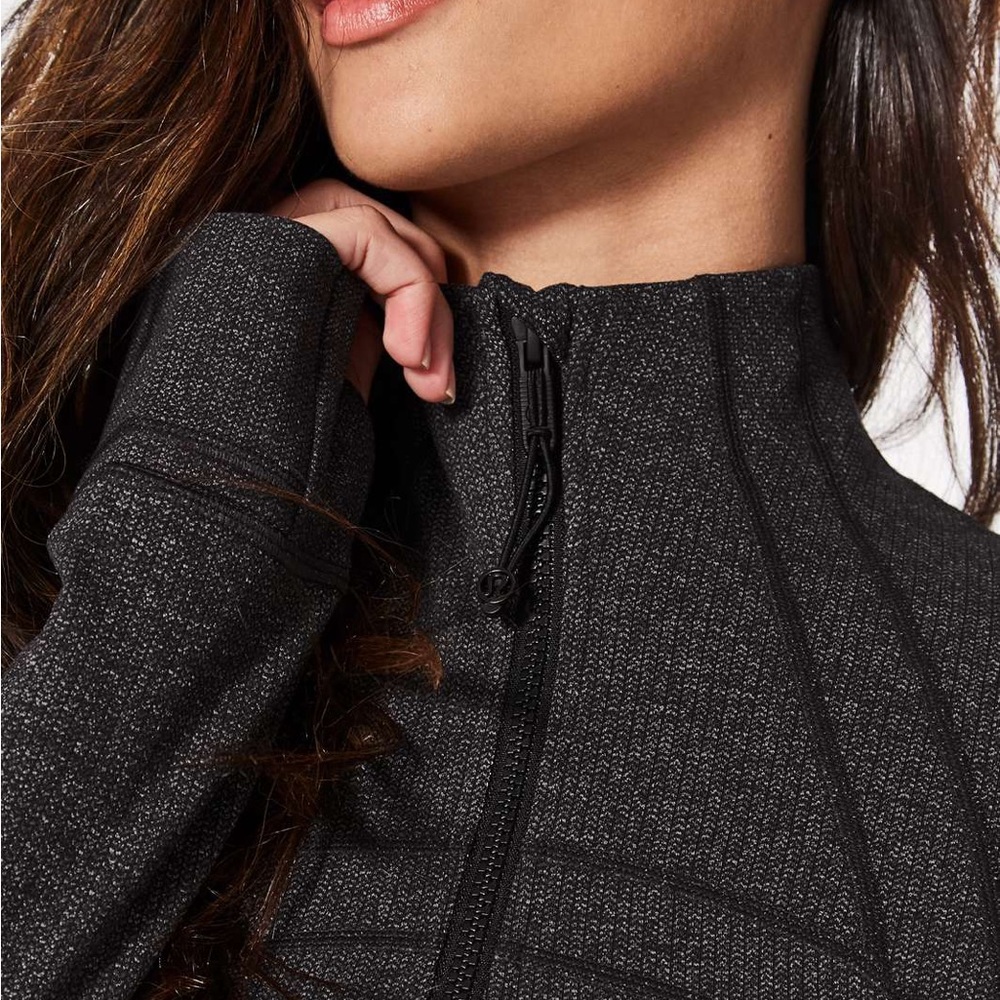 NWOT Lululemon Define Jacket LUON VARIEGATED KNIT BLACK HEATHERED BLACK